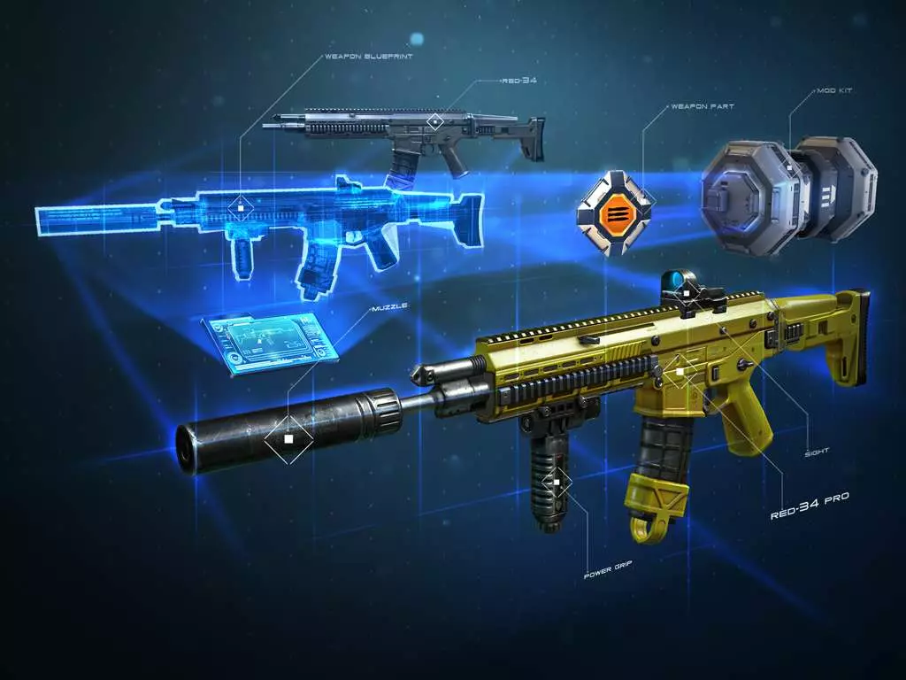 Ảnh 3 của Tải game Modern Combat 5 Mod APK 5.9.0a (Menu, Dumb Bots) Kho vũ khí đa dạng và chi tiết trong Modern Combat 5 Mod