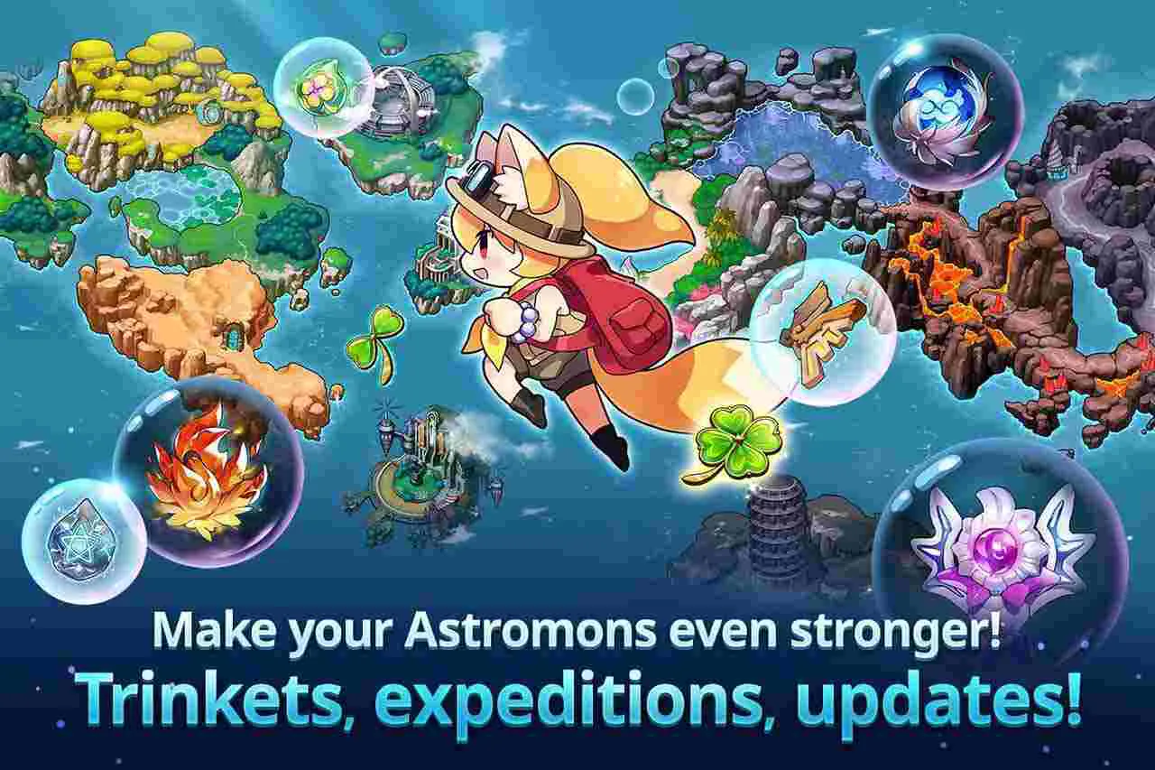 Ảnh 1 của Monster Super League Mod APK 1.0.220629042 (Bất Tử, One Hit) Giao diện chiến đấu Monster Super League Mod với các Astromon