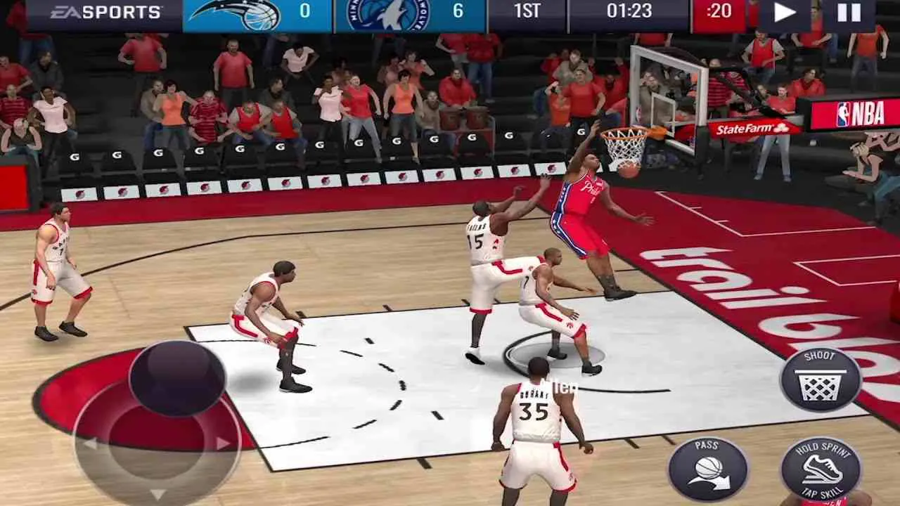 Ảnh 3 của Tải game NBA LIVE Mobile Basketball Mod APK 6.2.00 (Vô Hạn Tiền) Các cầu thủ NBA LIVE Mobile Basketball Mod chuẩn bị cho trận đấu