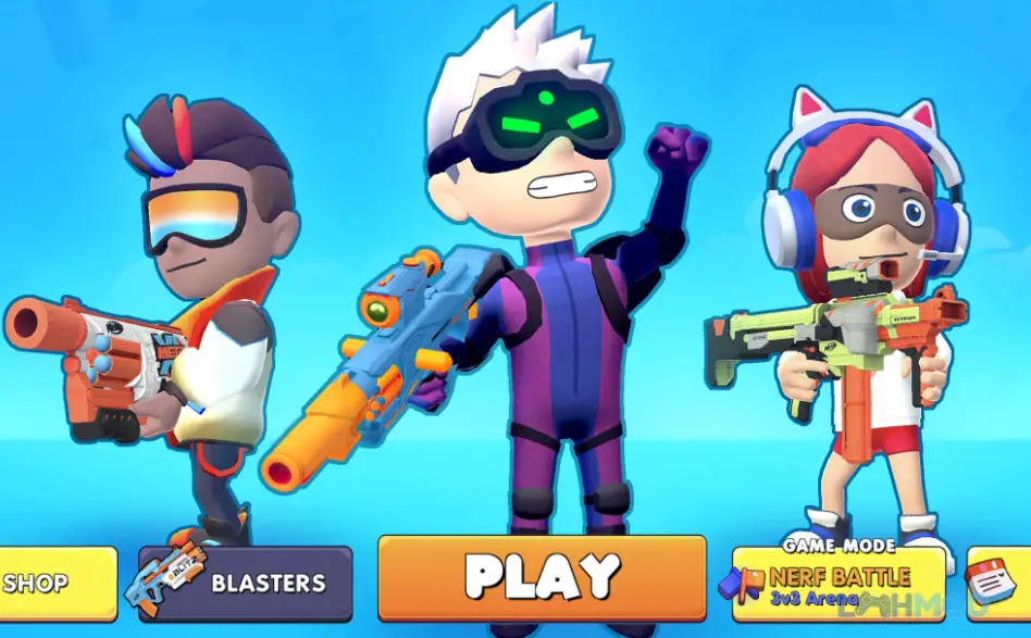 Ảnh 2 của Tải nerf battle arena Mod Apk 1.6.4 (Fast Reload, Unlimited Ammo) cho Android iOs Cảnh game thủ đang chiến đấu trong đấu trường Nerf Battle Arena