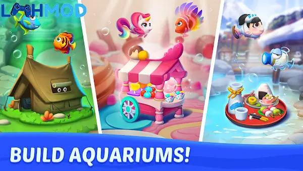 Ảnh 2 của Tải Ocean Match APK 1.8.6 cho Android iOS Màn hình chơi game Ocean Match với các viên đá nhiều màu sắc