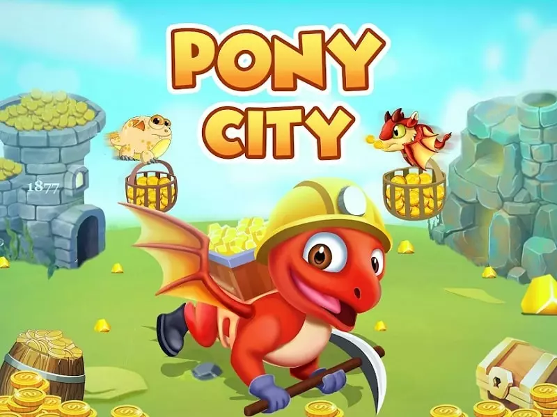 Ảnh 2 của Tải game Pony City Mod APK 13.38 (Vô Hạn Đá Quý) Alt text: Ba chú rồng đang đối đầu với một kẻ thù màu xanh trong một trận chiến theo lượt