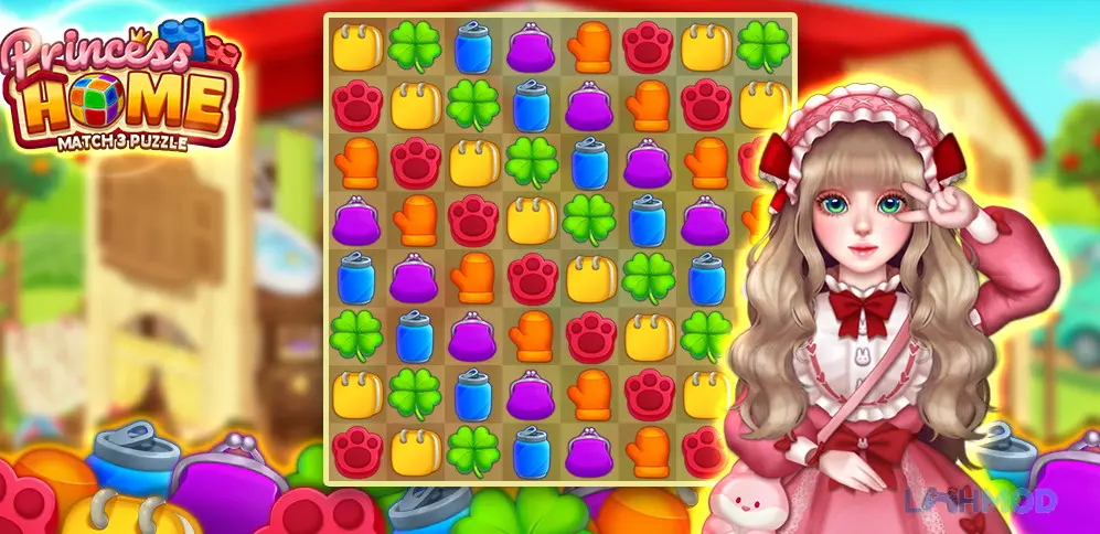 Ảnh 2 của Tải Princess Home Match 3 Puzzle Apk 1.1.2 cho Android iOs Giao diện game Princess Home Match 3 Puzzle với công chúa Hera