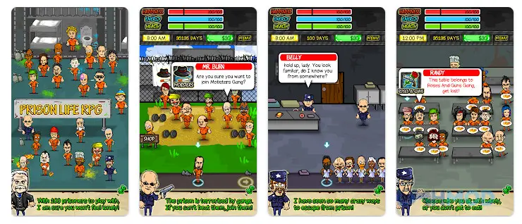 Ảnh 2 của Tải Prison Life RPG Mod Apk 1.6.1 (Vô hạn tiền) cho Android iOs Giao diện gameplay Prison Life RPG Mod với các tùy chọn tương tác