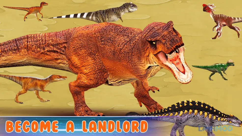 Ảnh 3 của Tải Rainbow Dinosaur Evolution Apk 1.0.2 cho Android iOs Chú khủng long đang ăn thịt khủng long nhỏ hơn