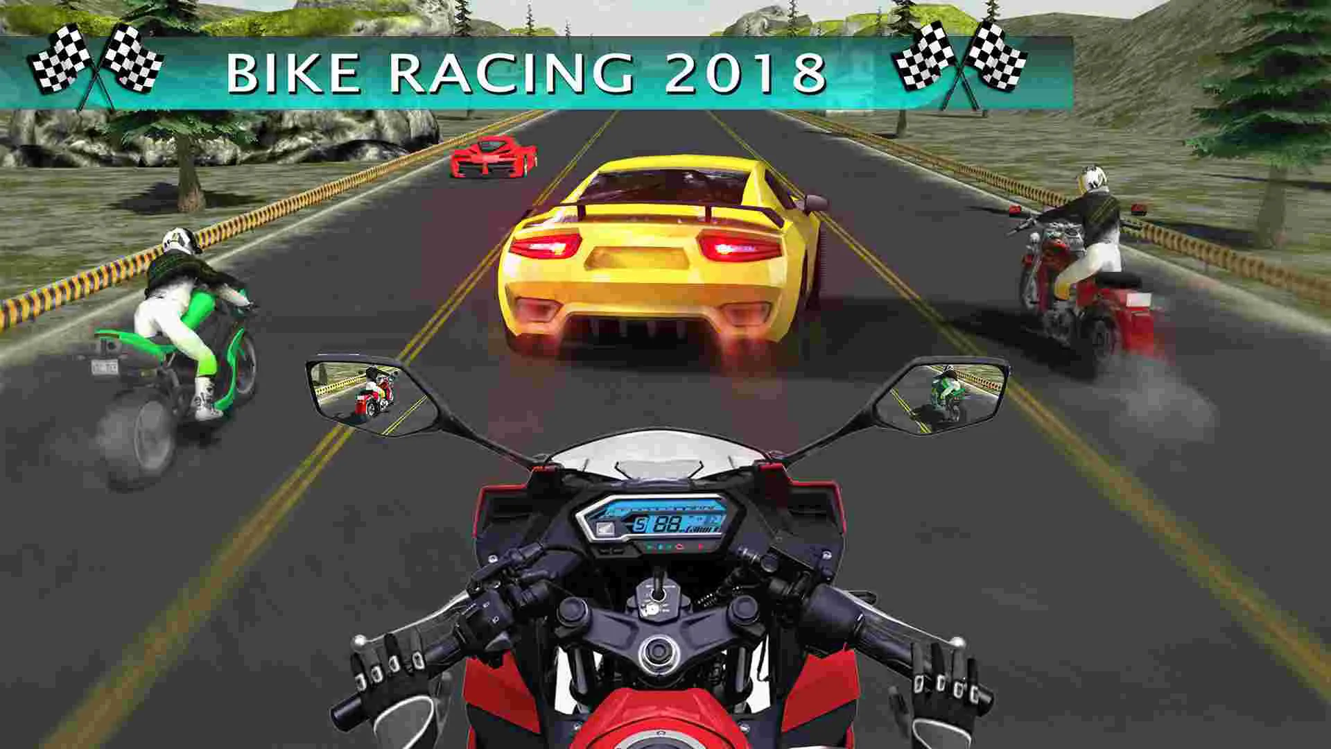 Ảnh 3 của Tải game Real Bike Racing Mod APK 1.5.0 (Menu, Vô Hạn Tiền) Giao diện điều khiển trong game Real Bike Racing