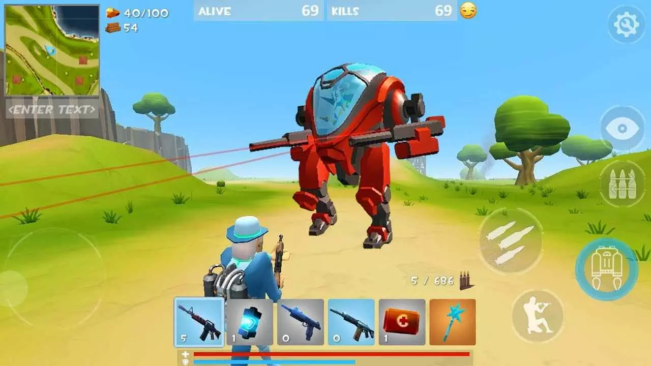Ảnh 3 của Tải game Rocket Royale Mod APK 2.3.5 (Vô Hạn Tiền) Cảnh giao tranh ác liệt giữa các game thủ
