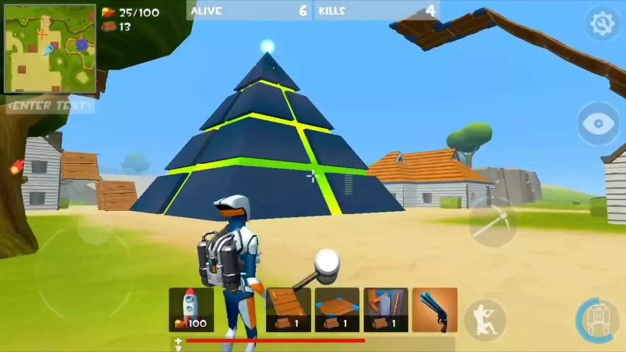 Ảnh 4 của Tải game Rocket Royale Mod APK 2.3.5 (Vô Hạn Tiền) Hệ thống vũ khí đa dạng trong Rocket Royale Mod