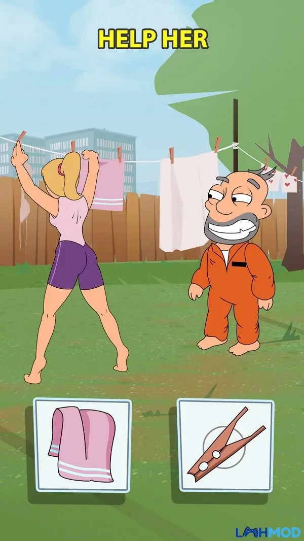 Ảnh 2 của Tải Save the Bro Mod Apk 0.1.336 (Vô hạn xu) cho Android, IOS Người chơi đưa ra lựa chọn để giải đố trong Save the Bro