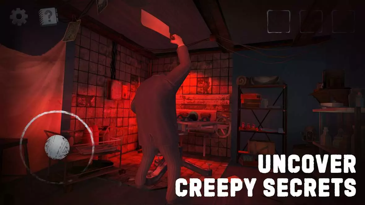 Ảnh 4 của Tải game Scary Mansion Mod APK 1.077 (Bất Tử, Bot Ngốc) Giao diện chơi game Scary Mansion Mod với các nút điều khiển ảo
