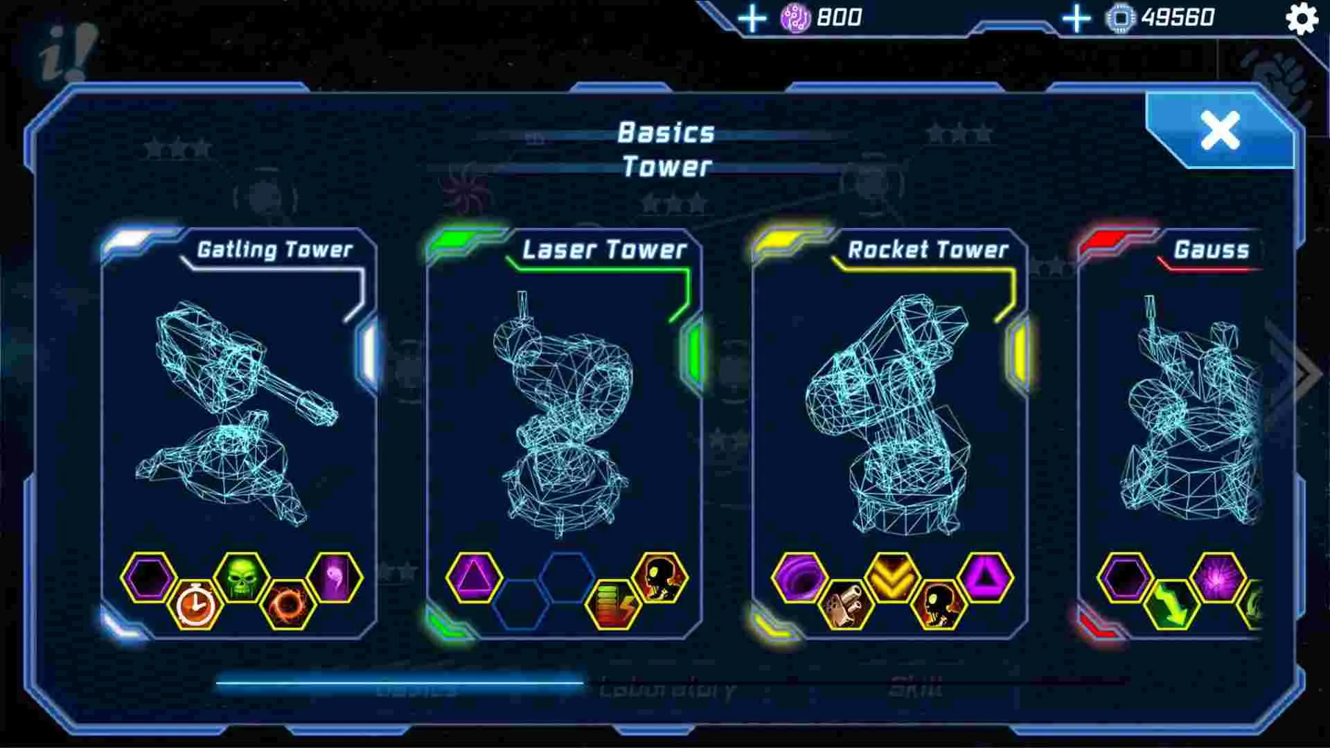 Ảnh 5 của Sci-Fi Tower Defense Module TD Mod APK 1.96 (Vô Hạn Tháp, Mua sắm) Bảng điều khiển và cài đặt trong game mod