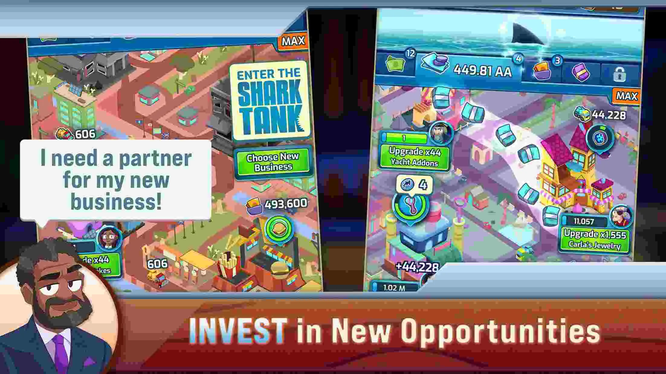 Ảnh 2 của Shark Tank Tycoon Mod APK 1.41 (Menu, Vô Hạn Tiền) Xây dựng và phát triển doanh nghiệp trong game