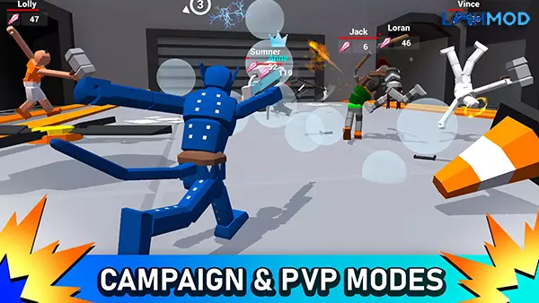 Ảnh 1 của Tải Smashgrounds.io MOD APK 2.20 (Chí mạng, Đánh xa) Android Cảnh chiến đấu hỗn loạn trong Smashgrounds.io