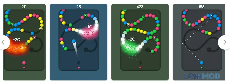 Ảnh 3 của Tải Snake Balls Mod Apk 1.4 (Menu/Hệ số điểm X99) cho Android iOs Lối chơi ghép bóng trong Snake Balls Mod