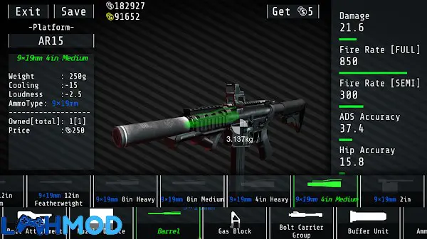 Ảnh 4 của Squad Strike 4 MOD APK 2.8 (Vô hạn tiền) Android iOS Giao diện chọn vũ khí tùy chỉnh trong Squad Strike 4 MOD