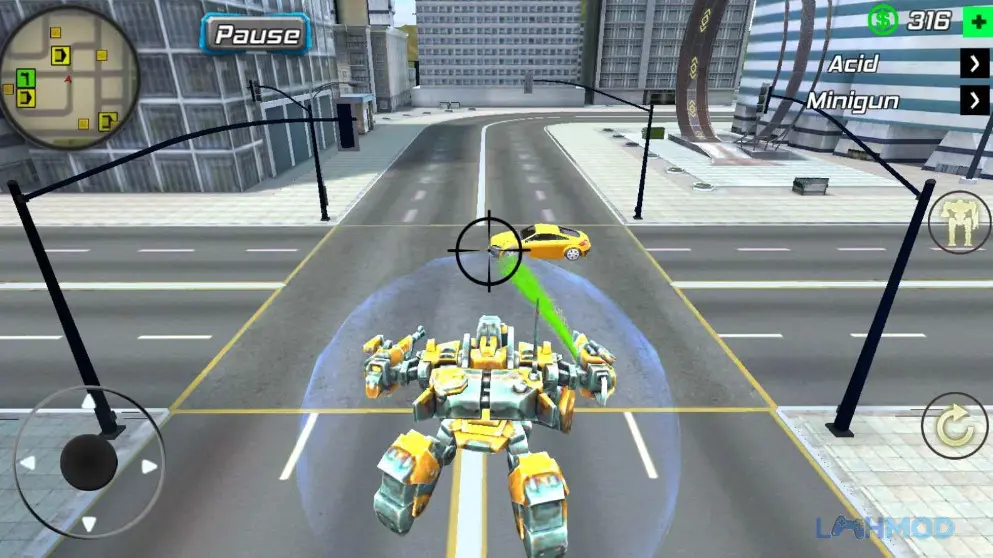 Ảnh 4 của Tải Super crime steel war hero iron flying mech robot Mod Apk 1.4.6 (Vô hạn mana, skills) cho Android iOs Iron Robot chiến đấu trong bối cảnh thành phố hiện đại