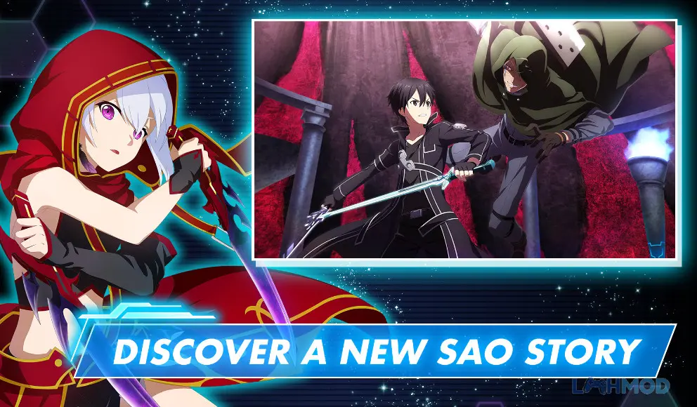 Ảnh 3 của Tải Sword Art Online Variant Showdown Mod Apk 1.0.20 (Damage, Defense Multiplier, Special Skill) cho Android iOs Giao diện chiến đấu với nhân vật dùng kỹ năng