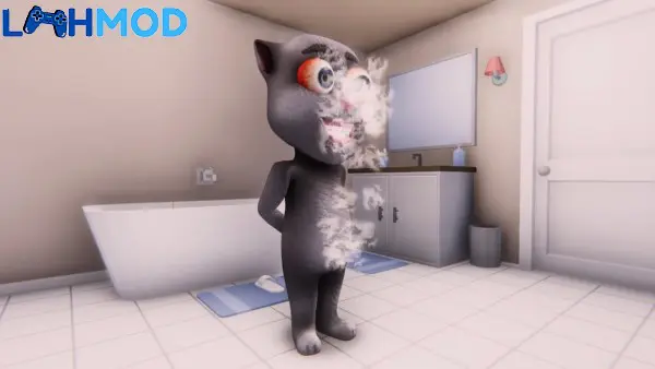 Ảnh 2 của Tải Talking Juan APK 1.0.1 cho Android iOS Mèo Juan đang dạo chơi bên ngoài ngôi nhà ảo trong game