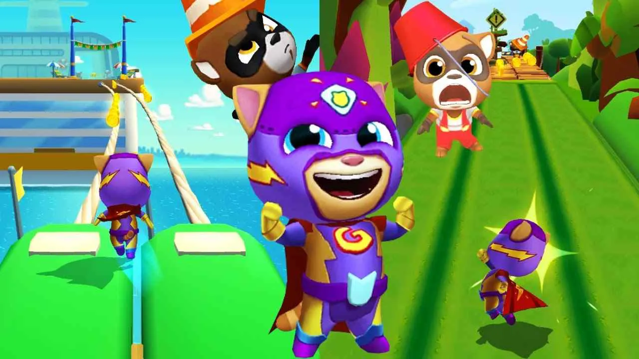 Ảnh 1 của Talking Tom Hero Dash Mod APK (Menu, Vô hạn tiền) v25.4.5.10109 Tom và những người bạn trong cuộc rượt đuổi