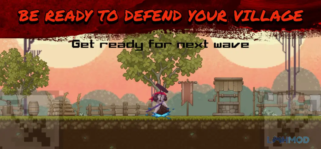 Ảnh 3 của Tải Thunder Samurai Defend Village Mod Apk 1.00 (Vô Hạn Tiền) cho Android iOs Samurai đứng bảo vệ ngôi làng đang bị tấn công