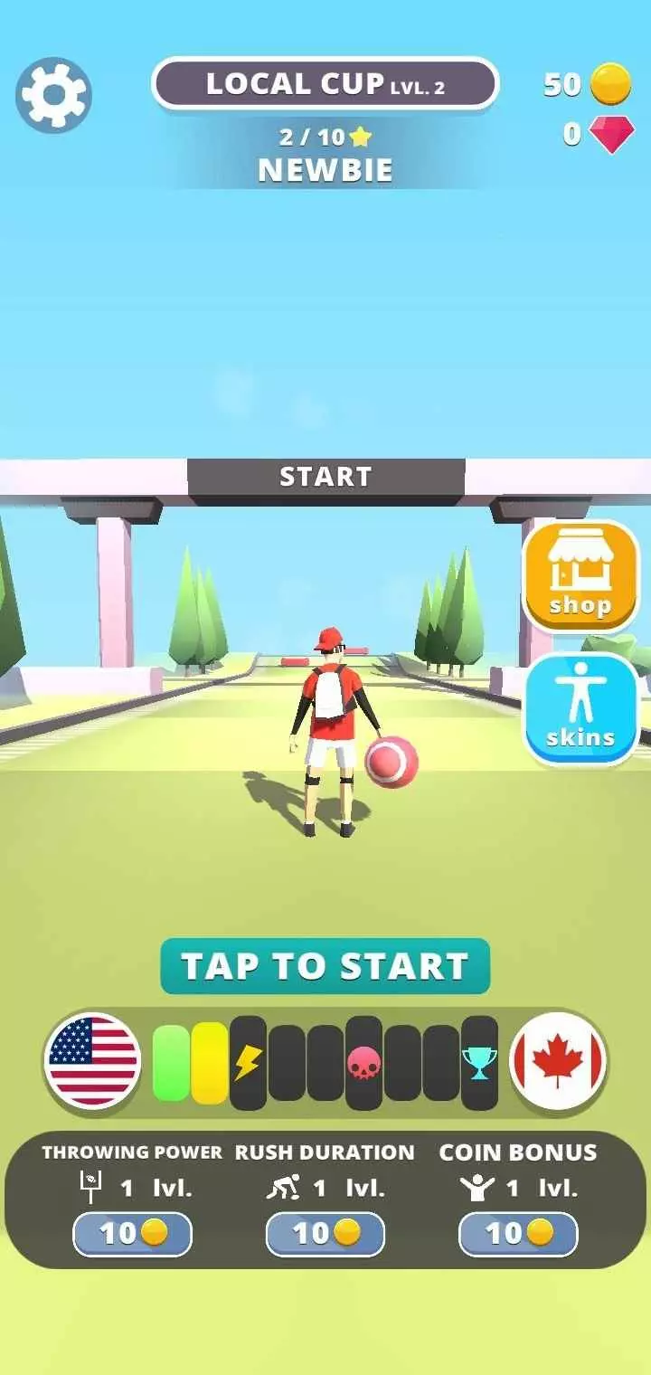 Ảnh 2 của Touchdown Master Mod APK V2.1.42 (Menu, Mở Khóa, Vô Hạn Coins) Nhân vật game Touchdown Master đang chạy trên đường đua đầy chướng ngại vật