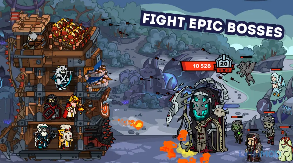 Ảnh 4 của Tải Towerlands Tower Defense TD Mod Apk 2.19 (Unlimited Gems) cho Android iOs Quân đội hùng mạnh trong Towerlands Tower Defense TD