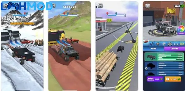 Ảnh 4 của Tải Towing Race APK 8.7.9 cho Android iOS Giao diện điều khiển trong game Towing Race, hiển thị xe và đường đua