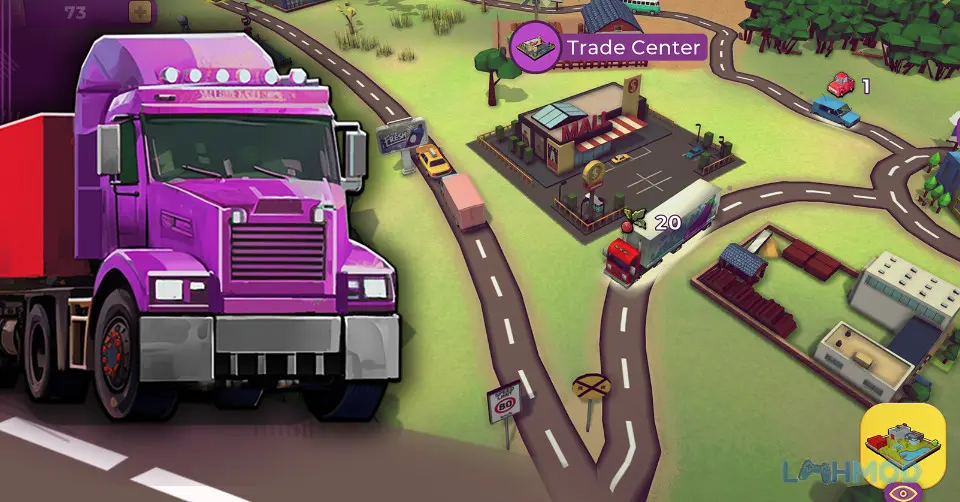 Ảnh 2 của Tải Transportico Industry Tycoon Mod Apk 007533.3b3e0 (Vô hạn tiền) cho Android iOs Giao diện game Transportico với bản đồ và các công trình
