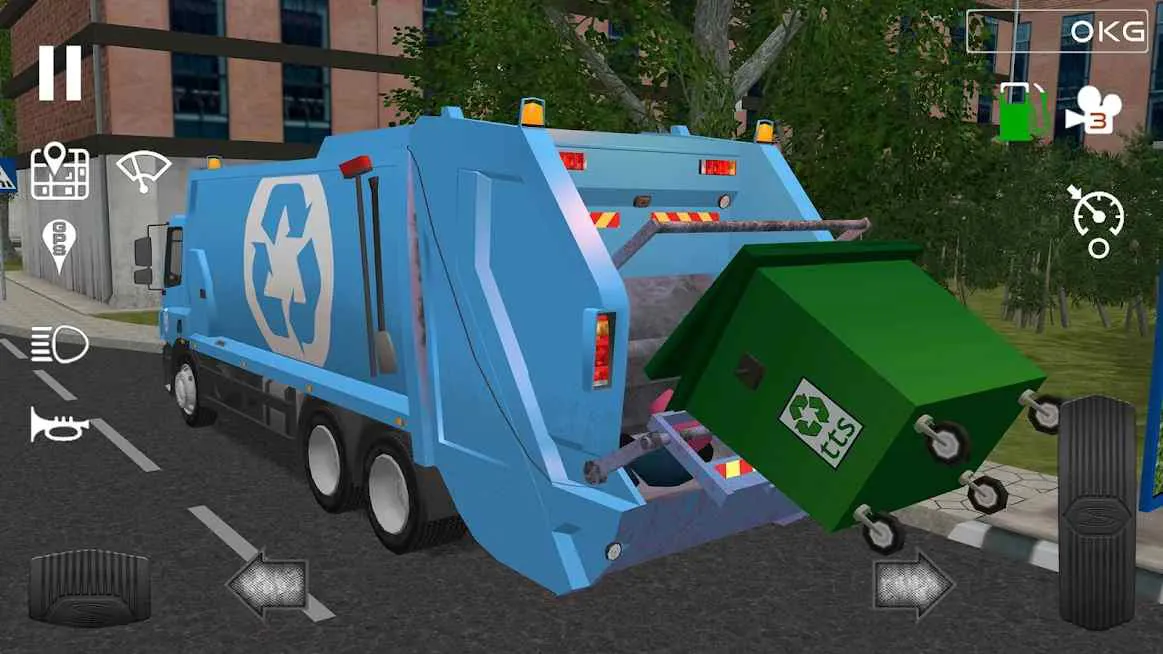 Ảnh 3 của Tải game Trash Truck Simulator Mod APK 1.6.1 (Vô Hạn Tiền) Xe chở rác đang thu gom rác tại điểm tập kết