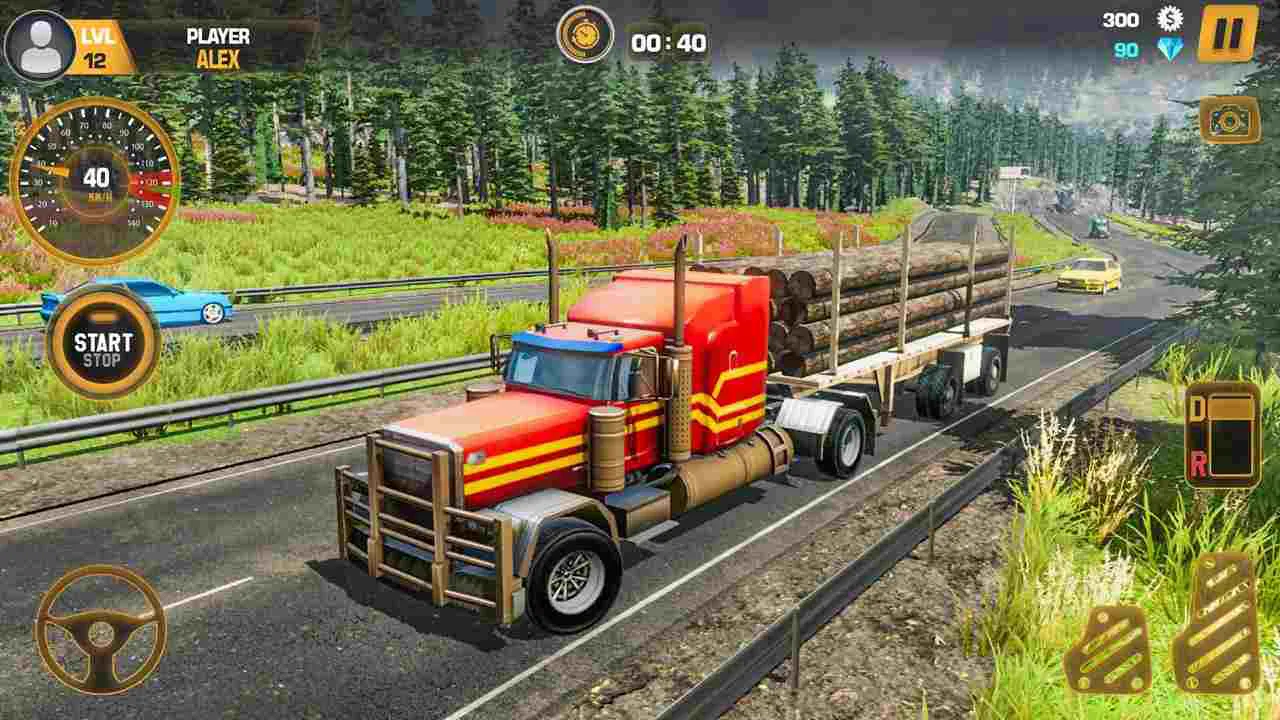 Ảnh 2 của Truck Simulator USA Mod APK 5.7.0 (Menu, Vô Hạn Tiền, Vàng) Nội thất cabin xe tải với các chi tiết điều khiển