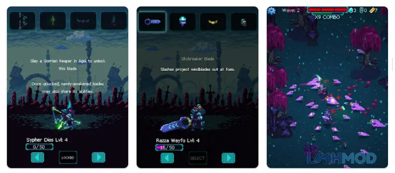 Ảnh 4 của Tải Ultra Blade Premium Mod Apk 1.2.8 (Vô Hạn Tiền) cho Android iOs Bộ sưu tập vũ khí và anh hùng Ultra Blade Premium Mod