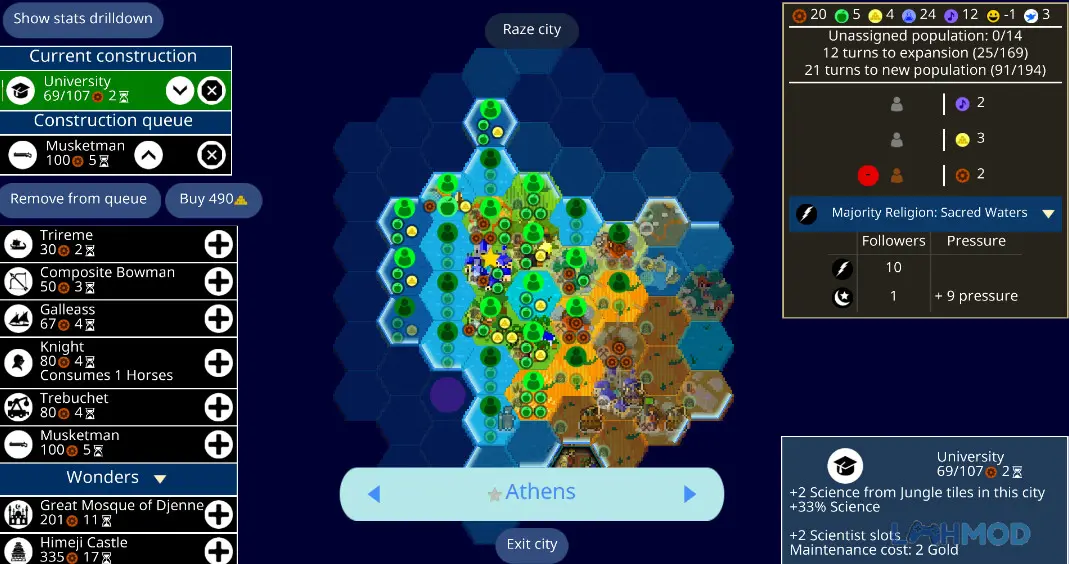 Ảnh 3 của Tải Unciv Mod Apk (Vô Hạn Tiền) v4.13.14 cho Android iOs Unciv Mod APK empire building