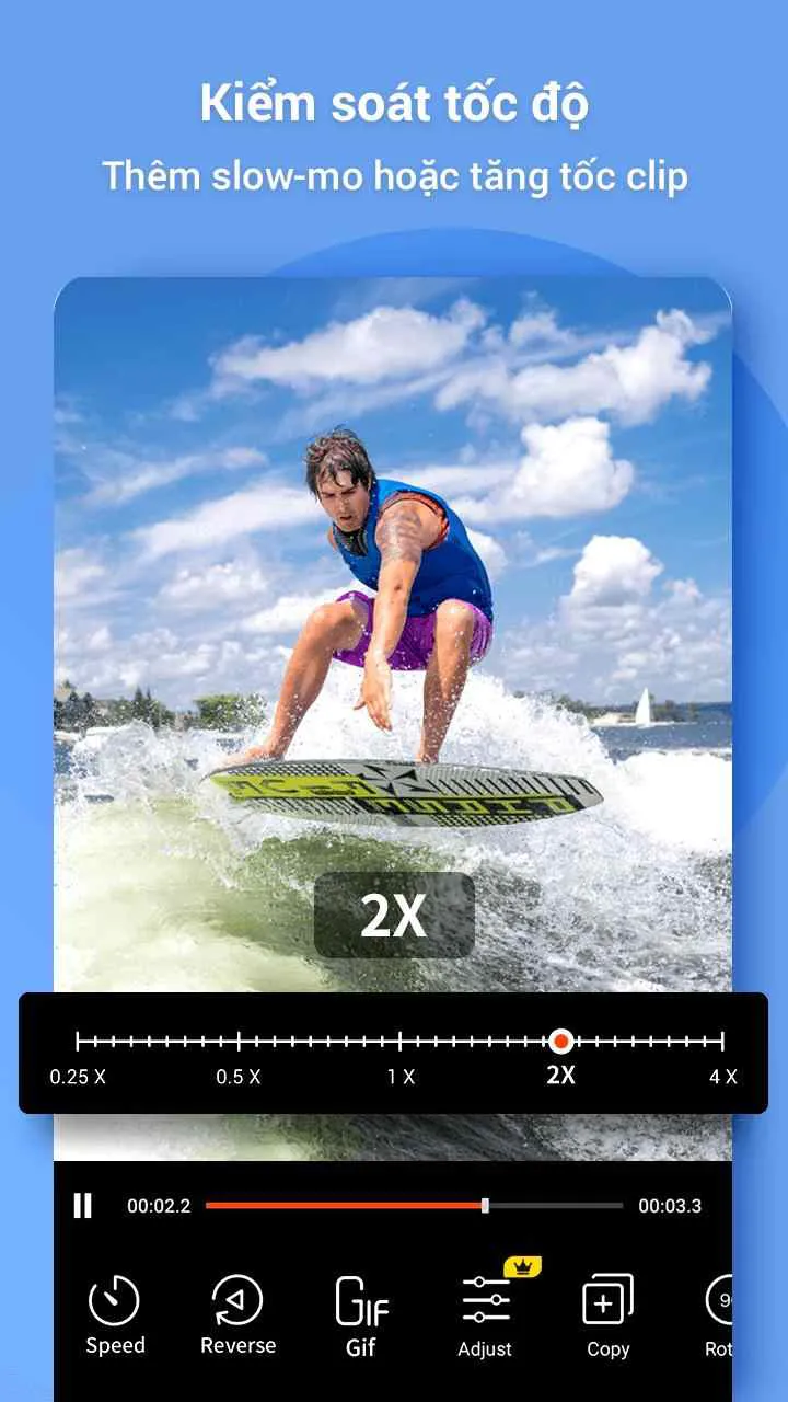 Giao diện chỉnh sửa video chuyên nghiệp của VideoShow Mod