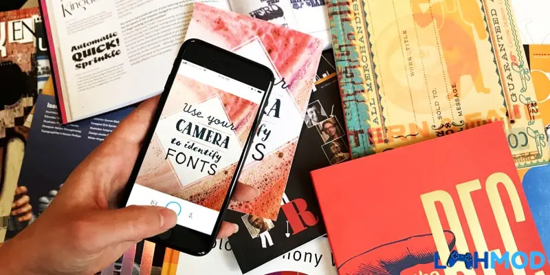 Ảnh 1 của Tải WhatTheFont Apk 1.1.5 cho Android Giao diện WhatTheFont đang hiển thị kết quả nhận diện nhiều font chữ trong một ảnh