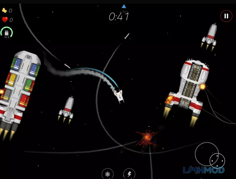 Ảnh 1 của Tải 2 Minutes in Space Mod Apk 1.9.0 ( Vô hạn tiền) cho Android iOs Phi thuyền đang bay lượn trong không gian của 2 Minutes in Space