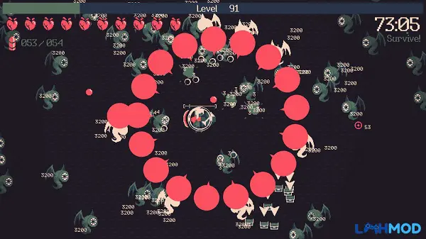 Ảnh 3 của 20 Minutes Till Dawn Mod Apk 2.1.208 ( Vô hạn tiền) Giao diện chọn nhân vật và vũ khí trong game