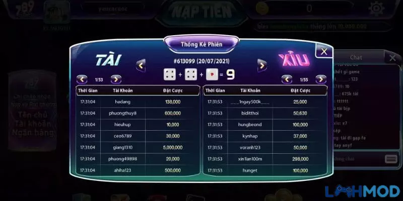 Ảnh 2 của Tải Game 789Club Apk: Game Tài Xỉu Uy Tín Nhất 2025 Tổng quan về Tài Xỉu 789club với hình ảnh xúc xắc và giao diện đặt cược