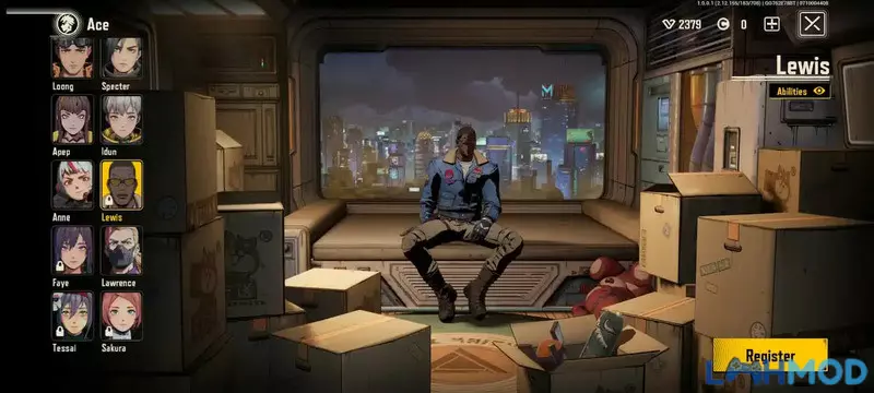 Ảnh 2 của Download Ace Force 2 Apk 1.0.0.1 Mới Nhất Cho Android Giao diện chọn nhân vật với các chỉ số và kỹ năng trong Ace Force 2 Apk