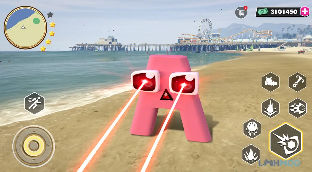 Ảnh 3 của Tải game Alphabet Rope Game Apk 1.4 cho Android iOs Chữ cái A và F trong Alphabet Rope Game chống lại tội phạm