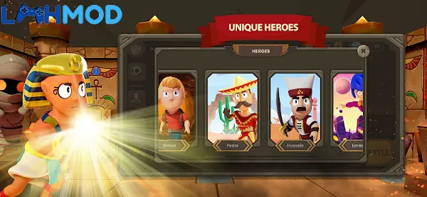 Ảnh 2 của Tải Amarna – Battle Royale APK 2.0.1 cho Android iOS Một pháp sư đang sử dụng phép thuật tấn công trong trận chiến rực lửa