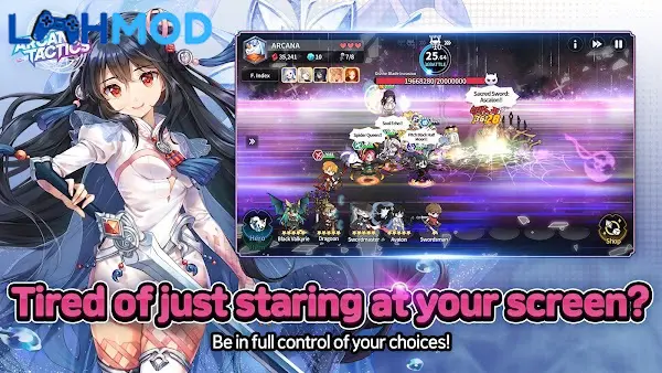 Ảnh 3 của Tải trò chơi Arcana Tactics APK 1.9.0 cho Android iOS Giao diện chiến đấu với nhiều tướng trên bản đồ