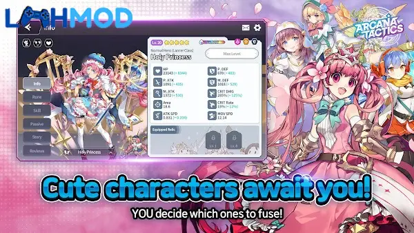 Ảnh 4 của Tải trò chơi Arcana Tactics APK 1.9.0 cho Android iOS Ba nhân vật dễ thương trong Arcana Tactics