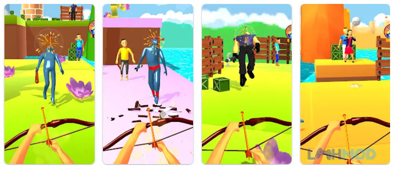 Ảnh 4 của Tải Archer Hero 3D Mod Apk 1.9.6 (Không quảng cáo) cho Android iOs Cung thủ đang bắn tên vào một mục tiêu