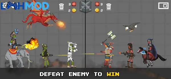 Ảnh 2 của Tải Battle Playground APK 1.4.8 cho Android iOS Cảnh tượng chiến trường rộng lớn trong Battle Playground với các đơn vị quân sự đang giao tranh