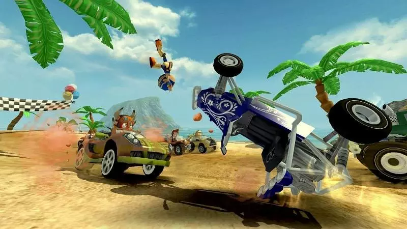 Ảnh 2 của Tải Beach Buggy Racing Mod APK 2023.04.18 (Vô Hạn Tiền) Những chiếc xe đua nhiều màu sắc trong game Beach Buggy Racing Mod