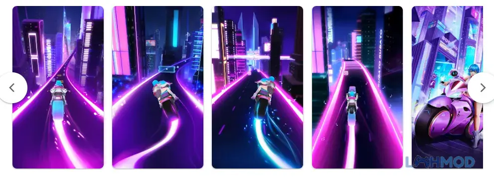 Ảnh 3 của Tải Beat Racing music beat game Apk 1.3.59.04 cho Android iOs Alt text mô tả giao diện chọn xe trong Beat Racing: Music & Beat Game với nhiều loại xe khác nhau