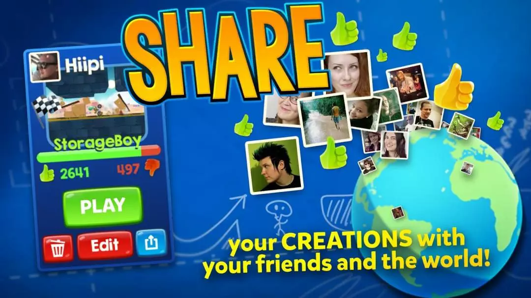 Ảnh 2 của Tải game Big Bang Racing Mod APK 3.7.2 (Vô hạn tiền) Các xe đua đang tranh tài trên một đường đua được thiết kế độc đáo với nhiều chướng ngại vật