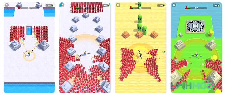 Ảnh 2 của Tải Bullet Rush Mod Apk 1.24 (Vô hạn Coins) cho Android iOs Giao diện chơi game Bullet Rush Mod với nhân vật đang chiến đấu