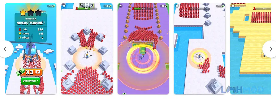 Ảnh 3 của Tải Bullet Rush Mod Apk 1.24 (Vô hạn Coins) cho Android iOs Nhân vật trong Bullet Rush Mod đang né tránh đạn