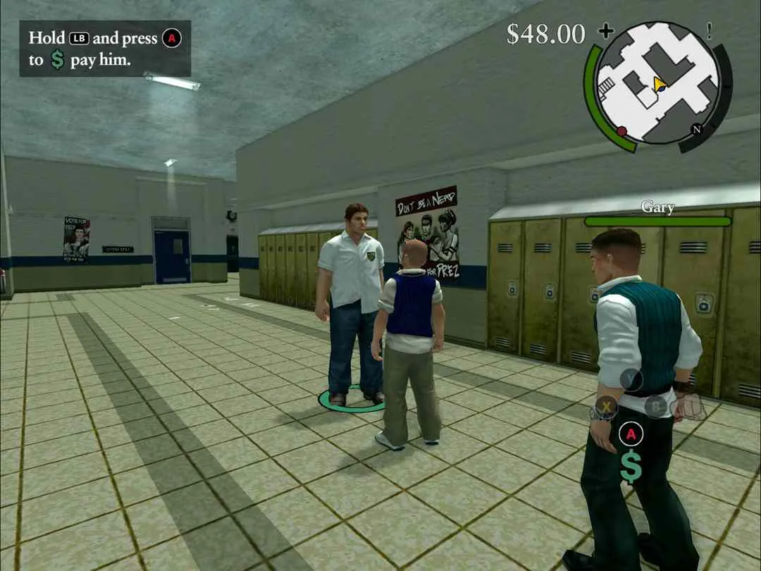 Ảnh 5 của Tải game Bully Anniversary Edition Mod APK 1.0.0.125 ( Vô hạn tiền ) Giao diện điều khiển và hành động của nhân vật Jimmy Hopkins trong Bully Anniversary Edition Mod